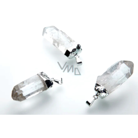 Kristallspike in Metall Anhänger Naturstein 3,5 - 4,5 cm 1 Stück, Steinchen
