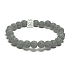 Lava grau mit königlichem Mantra Om, Armband elastischer Naturstein, Kugel 8 mm / 16-17 cm, geboren aus den vier Elementen