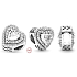 Charme Sterling Silber 925 Glänzende Herzen, Perle am Armband, Liebe