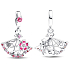 Charm Sterling Silber 925 King of Glory Fan Xiao Qiao Peach Blossom Fan, Anhänger Armband Symbol