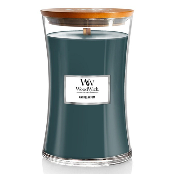 WoodWick Antiquarium - Antiquitäten Duftkerze mit Holzdocht und Deckel Glas groß 609 g
