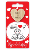 Nekupto Taschenumarmung Herz Ich liebe dich sooo sehr!, Umarmung für die Tasche 6 x 12 cm