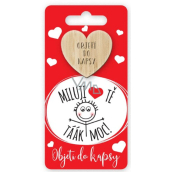 Nekupto Taschenumarmung Herz Ich liebe dich sooo sehr!, Umarmung für die Tasche 6 x 12 cm