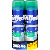 Gillette Series Sensitive Aloe Vera Rasiergel für Männer 2 x 200 ml, Duopack