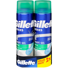 Gillette Series Sensitive Aloe Vera Rasiergel für Männer 2 x 200 ml, Duopack