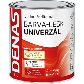DENAS UNIVERZÁL-LESK Deckfarbe für Holz, Metall und Beton, 0240 dunkelbraun, 0,3 kg