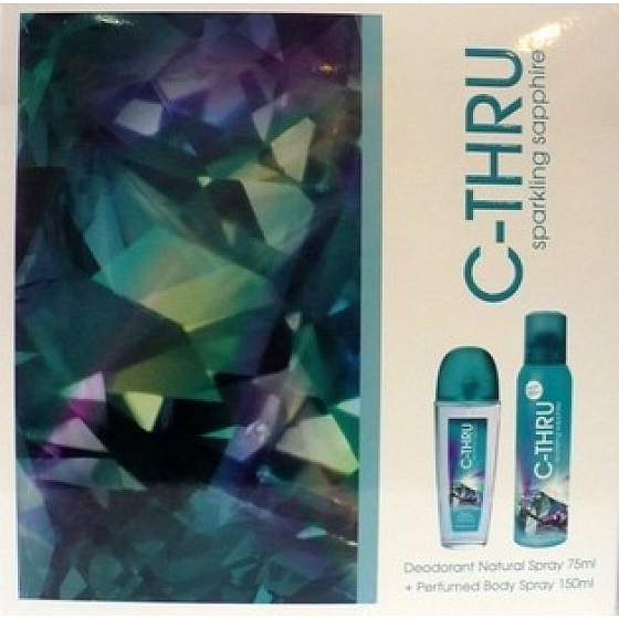 C-Thru Sparkling Sapphire parfümiertes Deodorantglas für Frauen 75 ml + Deodorant Spray 150 ml, Kosmetikset
