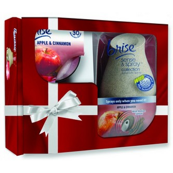 Glade Sense & Spray Apfel & Zimt Spray 18 ml + Apfel & Zimt Kerze 120 g, Patrone