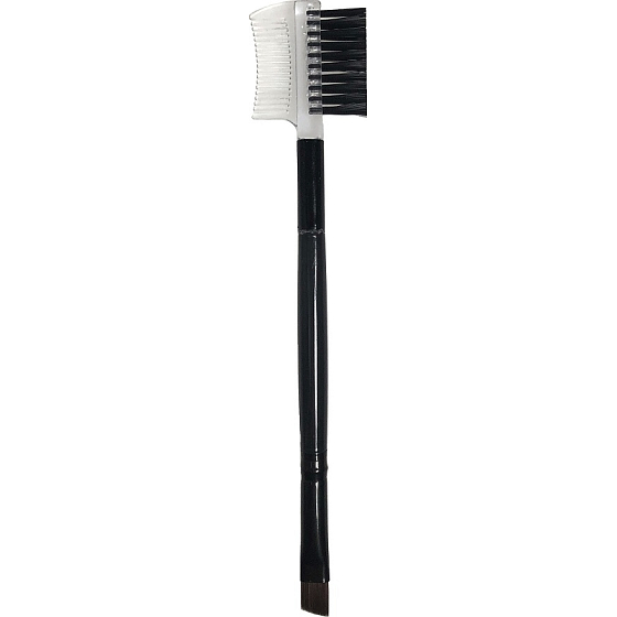Doppelseitige Kosmetikbürste + Kamm mit Augenbraue und Wimpernbürste 13,5 cm 30190