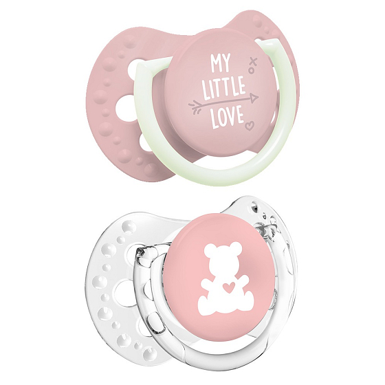 Lovi My Little Love Tröster Silikon dynamisches Rosa für Kinder 0-2 Monate 2 Stück