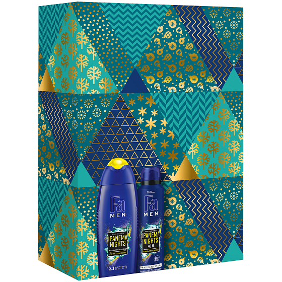 Fa Men Brazilian Vibes Ipanema Nights Duschgel für Männer 250 ml + Deodorant Spray für Männer 150 ml, Kosmetikset