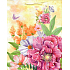 Ditipo Geschenk Papiertüte 18 x 23 x 10 cm orange große farbige Blumen