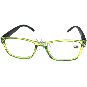 Berkeley Reading Prescription Glasses +1.0 Kunststoff transparent grün, schwarze Seiten 1 Stück MC2166