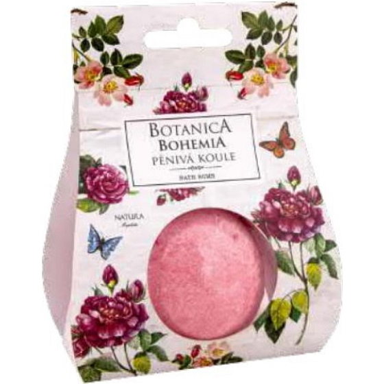 Böhmen Geschenke Botanica Hagebutten und Rosen funkelnde schaumige Kugel in einer Trägerpackung von 100 g