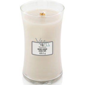 WoodWick Smoked Jasmine - Duftkerze mit rauchigem Jasmin, Docht aus Holz und Deckelglas groß 609 g