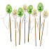 Ei mit Blumen Kunststoffstecker 4 cm + Spieße, verschiedene Farben