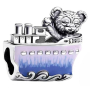 Charms Sterling Silber 925 Me to You Teddybär auf Boot, Perle auf Armband Tier