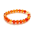 Karneol Armband elastisch Naturstein, Kugel 8 mm / 16 - 17 cm, Lehrt uns hier und jetzt