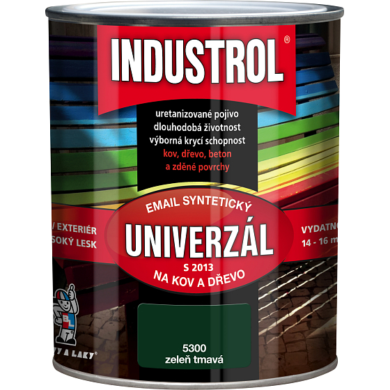 Industrol S2013 universell glänzend Oberfarbe für Metall und Holz, 5400 dunkelgrün, 600 ml