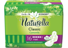 Naturella Classic Maxi Damenbinden mit dem Duft von Kamille und Flügeln 16 Stück