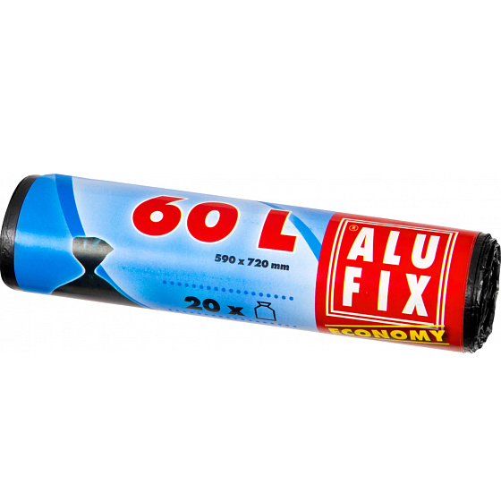 Alufix Economy Müllsäcke schwarz, 13 µ, 60 Liter, 60 x 71 cm, 20 Stück