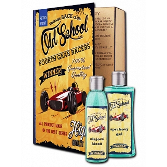 Bohemia Gifts Old School Duschgel 250 ml + Ölbad 200 ml (mit angenehmem Sportduft), Buchkosmetik-Set