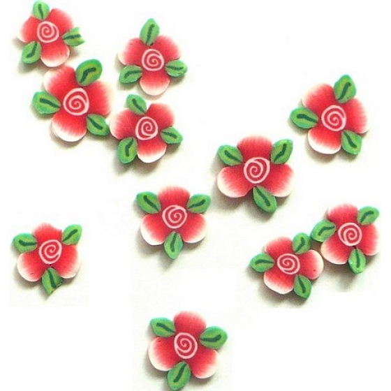 Professionelle Nageldekorationen Blumen rosa-grün 132 1 Packung