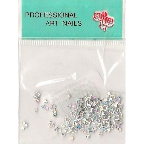 Professionelle Kunstnägel Nageldekorationen Sterne Silber 1 Packung
