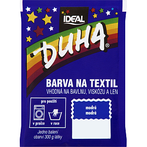 Ideal Duha blau, Textilfarbe für Baumwolle, Viskose und Leinen, für 300 g Stoff, 15 g