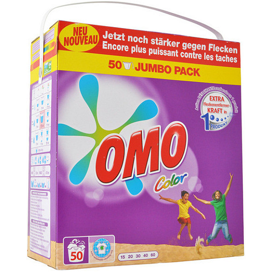 Omo Color Waschpulver, farbige Wäsche 50 Dosen 3,5 kg