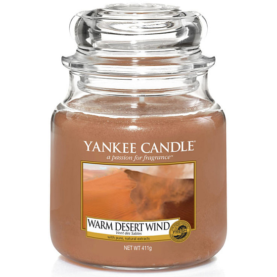 Yankee Candle Warm Desert Wind - Warme Duftkerze mit Wüstenwind Klassisches mittleres Glas 411 g