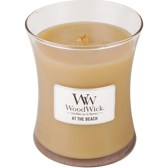 WoodWick am Strand - Am Strand Duftkerze mit Holzdocht und Glasdeckel Medium 275 g