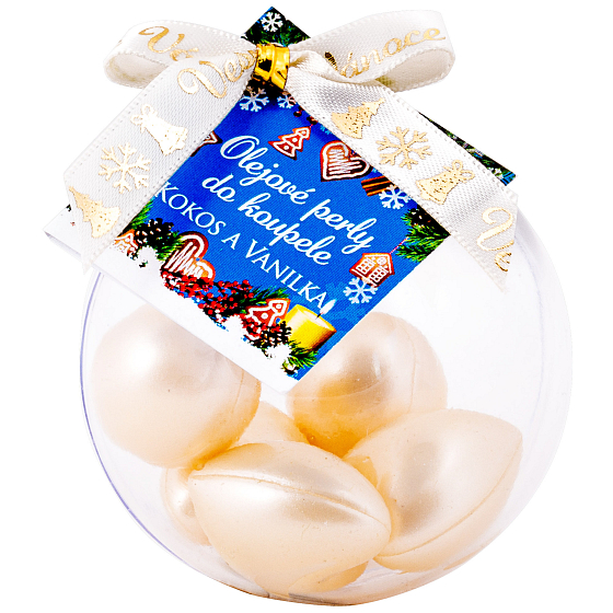 NeoCos Kokos- und Vanilleölperlen für Bad beige 5 Stück, Geschenkbox