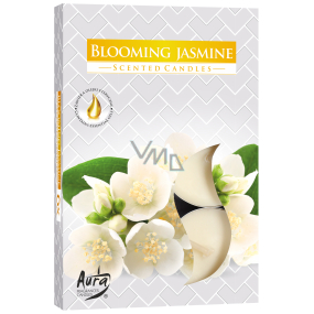 Bispol Aura Blooming Jasmine - Blooming Jasmin duftende Teekerzen 6 Stück