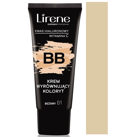 Lirene BB Feuchtigkeitscreme ausgleichender Hautton 01 Beige 30 ml