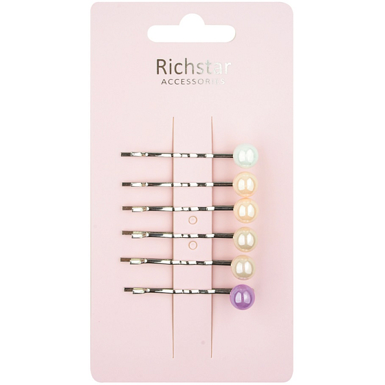 Richstar Accessoires Perlennadel mit Perle 5 cm 6 Stück