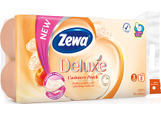 Zewa Deluxe Cashmere Peach 3-lagiges Toilettenpapier, 8 Rollen, 19,3 m Rolle