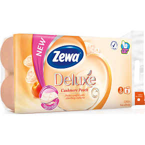 Zewa Deluxe Cashmere Peach 3-lagiges Toilettenpapier, 8 Rollen, 19,3 m Rolle