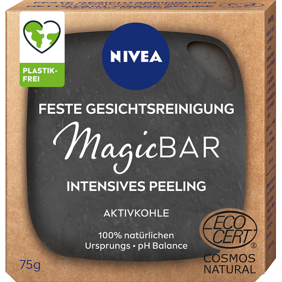 Nivea MagicBar reinigende Peeling-Gesichtsseife mit Aktivkohle für problematische Haut 75 g