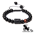 Onyx Steinbock Sternzeichen, Natursteinarmband, 8mm Kugel/ verstellbare Größe, Lebenskraftstein