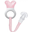Mam Mini Cooler & Clip leichter Beißring mit Kühlteil und Gurt für Babys ab 2 Monaten Rosa