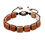 Měsíční kámen náramek pletený přírodní kámen, rozměr 10 x 10 x 5 mm / 18,5 cm, posuvné zapínání, kámen osudu