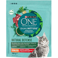 Purina ONE Dual Nature Sterilised granule pro kočky se Spirulina a Rind 750g