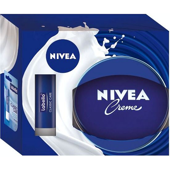 Nivea Creme 250 ml + Lippenbalsam Classic 4,8 g, Kosmetikset für Frauen