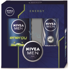 Nivea Men Energy 250 ml Duschgel + Antitranspirant Spray Protect & Care Power 150 ml + Männercreme 30 ml, Kosmetikset