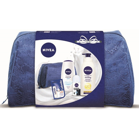 Nivea Q10 Körperlotion 400 ml + Creme Soft 250 ml Duschgel + Schwarz-Weiß-Antitranspirant 50 ml + Labello-Honig 4,8 g Lippenbalsam