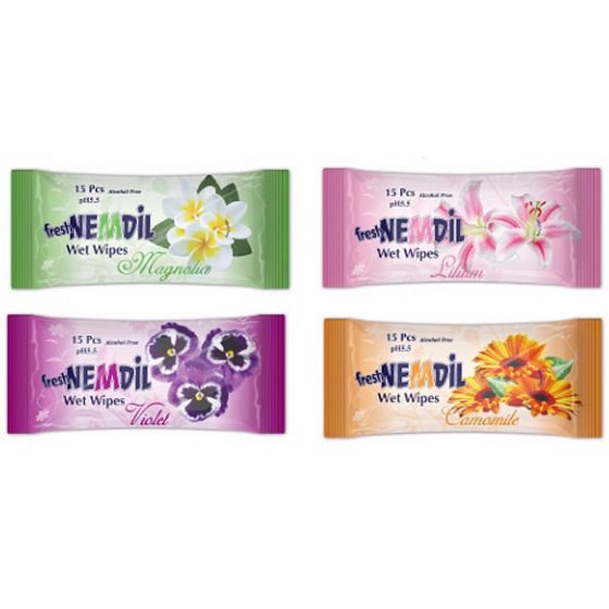 Nemdil Flowers Feuchttücher 15 Stück
