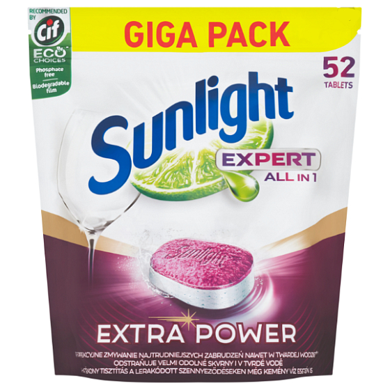Sunlight Expert All in 1 Normale Tabletten in der Spülmaschine 52 Tabletten