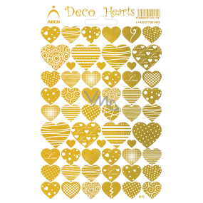 Arch Holographische dekorative Aufkleber Herzen Gold 18 x 12 cm 412