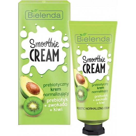 Bielenda Smoothie Cream Avocado + Kiwi + Probiotika normalisierende Gesichts- und Dekolletécreme 50 ml